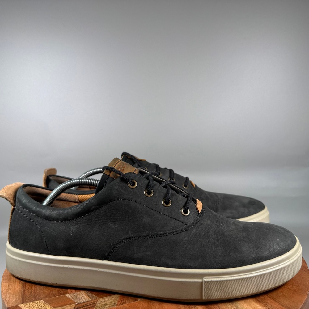 ECCO Soft 7 Mens Black Leather Lace Up Sneakers Shoes Size 12 EU 46 530994-59075